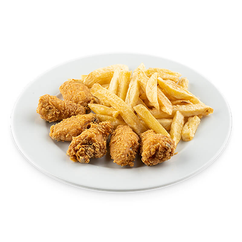 6 ROKYS WINGS + PAPAS FRITAS