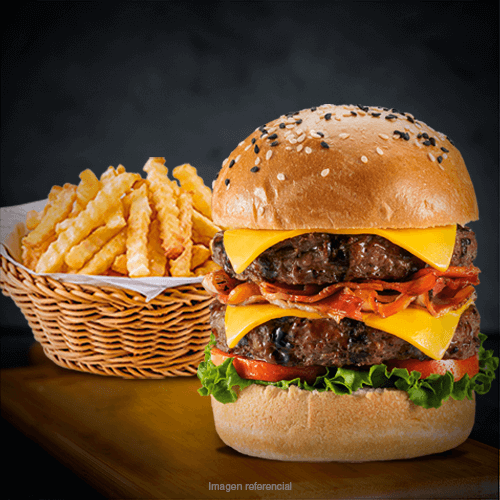 ROKY´S BURGER EXTREMA + PAPAS FRITAS
