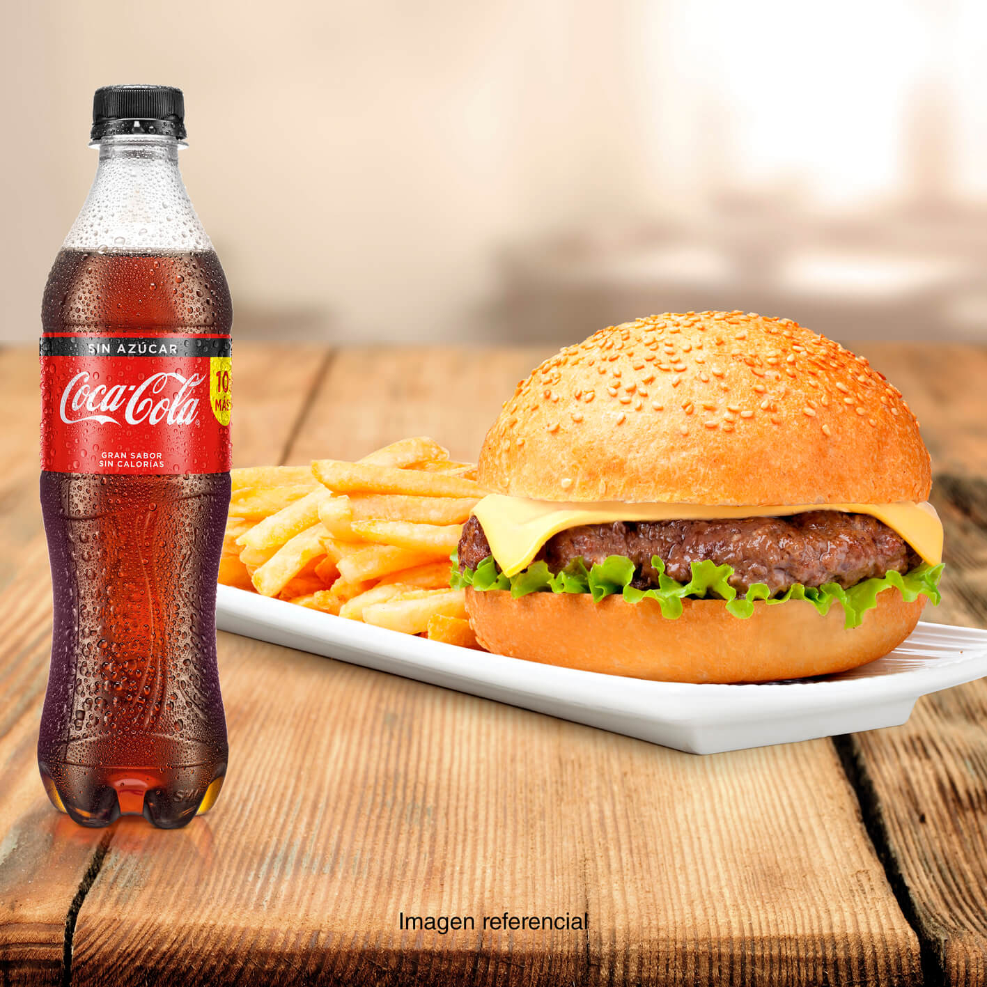 1 ROKY´S BURGER + PAPAS 100G + GASEOSA PERSONAL