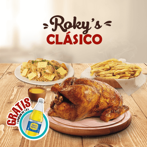 1 ROKYS CLASICO + GRATIS GASEOSA 1.5 LT.